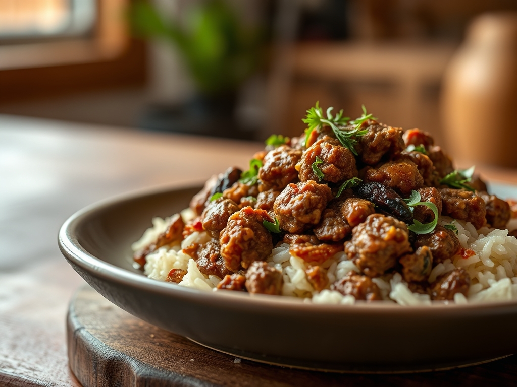 ground beef recipes over rice