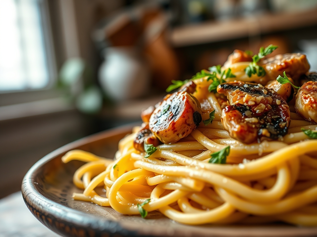 pasta mushroom and chicken recipes